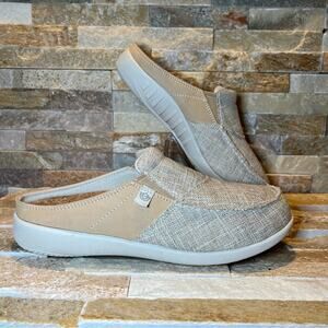 Spenco Siesta Tan Canvas Slip On Shoes Women’s Size 9